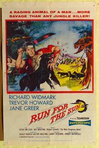 6j727 RUN FOR THE SUN 1sh '56 directed by Roy Boulting, Richard Widmark & Jane Greer!