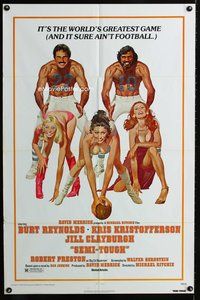 6j748 SEMI-TOUGH 1sh '77 Burt Reynolds, Kris Kristofferson, sexy girls & football art!
