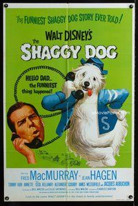 6j755 SHAGGY DOG 1sh R74 Disney, Fred MacMurray in the funniest sheep dog story ever told!