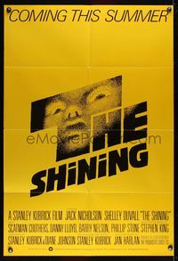 6j761 SHINING advance English 1sh '80 King & Kubrick horror masterpiece, crazy Jack Nicholson!