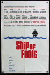 6j763 SHIP OF FOOLS 1sh '65 Stanley Kramer's movie based on Katharine Anne Porter's book!