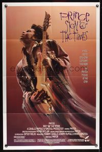 6j767 SIGN 'O' THE TIMES 1sh '87 rock and roll concert, great image of Prince w/guitar!