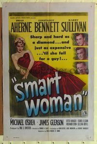 6j776 SMART WOMAN 1sh '48 Brian Aherne, Barry Sullivan, close up of Constance Bennett!