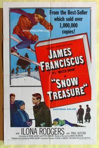 6j779 SNOW TREASURE 1sh '67 James Franciscus, Ilona Rodgers, gold smuggling gutsy Norwegian kids!