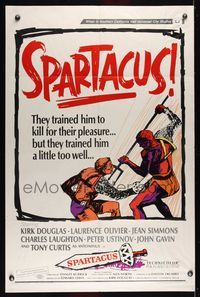 6j793 SPARTACUS style A 1sh R67 classic Stanley Kubrick & Kirk Douglas epic, cool artwork!
