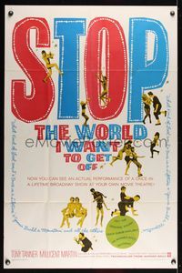6j816 STOP THE WORLD I WANT TO GET OFF 1sh '66 Tony Tanner & Millicent Martin in Saville musical!