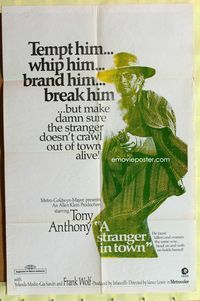 6j837 STRANGER IN TOWN 1sh '68 Tony Anthony spaghetti western, Un Dollaro Tra I Denti!