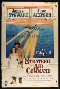 6j838 STRATEGIC AIR COMMAND 1sh '55 military pilot James Stewart, June Allyson, airplane art!