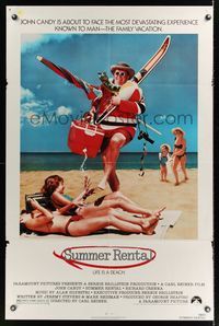 6j842 SUMMER RENTAL 1sh '85 directed by Carl Reiner, wacky John Candy takes the family on vacation!