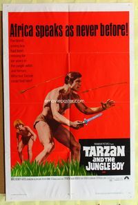 6j874 TARZAN & THE JUNGLE BOY 1sh '68 could Mike Henry find him in the wild jungle?!
