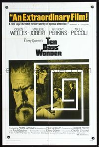 6j880 TEN DAYS' WONDER 1sh '72 Orson Welles, Marlene Jobert, Claude Chabrol