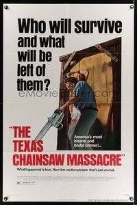 6j885 TEXAS CHAINSAW MASSACRE 1sh '74 Tobe Hooper cult classic slasher horror!