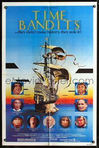 6j902 TIME BANDITS 1sh '81 John Cleese, Sean Connery, art by director Terry Gilliam!