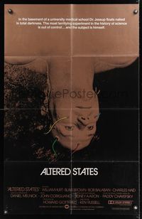 6k021 ALTERED STATES int'l 1sh '80 William Hurt, Paddy Chayefsky, Ken Russell, sci-fi horror!