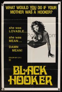 6k081 BLACK HOOKER 1sh '74 what would you do if your mother was a prostitute!?