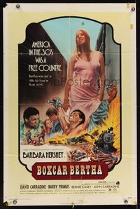 6k113 BOXCAR BERTHA 1sh '72 Martin Scorsese, Barbara Hershey was a bit free'er than most!