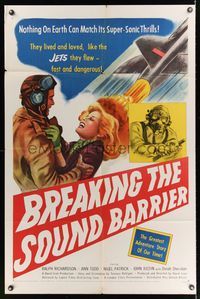6k119 BREAKING THE SOUND BARRIER 1sh '52 David Lean, they lived & loved like the jets they flew!