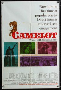 6k135 CAMELOT 1sh '68 Richard Harris as King Arthur, Vanessa Redgrave as Guenevere!