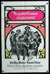6k168 COCKEYED COWBOYS OF CALICO COUNTY 1sh '70 Dan Blocker, Nanette Fabray, Jim Backus!