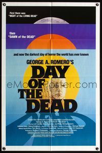 6k188 DAY OF THE DEAD 1sh '85 George Romero's Night of the Living Dead zombie horror sequel!