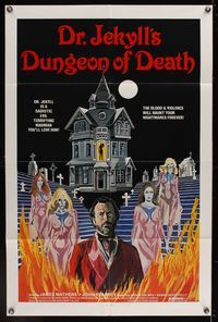 6k244 DR. JEKYLL'S DUNGEON OF DEATH 1sh '82 sexy art, blood & violence will haunt you forever!