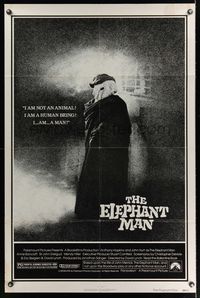 6k259 ELEPHANT MAN 1sh '80 John Hurt is not an animal, David Lynch, Anthony Hopkins!