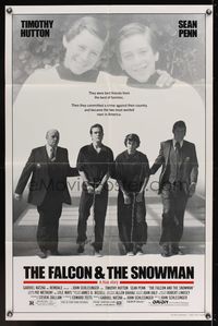 6k275 FALCON & THE SNOWMAN 1sh '85 Sean Penn, Timothy Hutton, John Schlesigner directed!