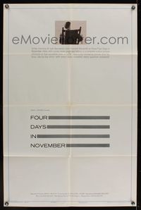6k305 FOUR DAYS IN NOVEMBER 1sh '64 a complete motion picture chronicle of that time in Dallas!