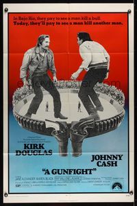 6k350 GUNFIGHT 1sh '71 people pay to see Kirk Douglas and Johnny Cash try to kill each other!