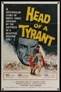 6k368 HEAD OF A TYRANT 1sh '60 a story of brute force crushed by the softness of a beautiful girl!