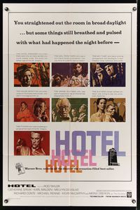 6k388 HOTEL 1sh '67 from Arthur Hailey's novel, Rod Taylor, Catherine Spaak, Karl Malden