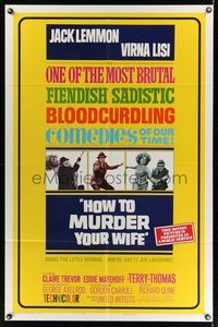 6k403 HOW TO MURDER YOUR WIFE style B 1sh '65 Jack Lemmon, Virna Lisi, the most sadistic comedy!