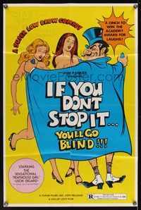 6k427 IF YOU DON'T STOP IT YOU'LL GO BLIND 1sh '76 Uschi Digard, wackiest sexy artwork!