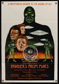 6k437 INVADERS FROM MARS 1sh R76 classic, hordes of green monsters from outer space!