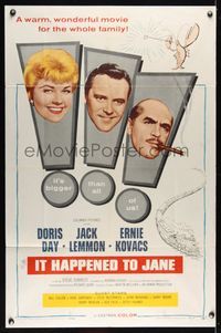 6k452 IT HAPPENED TO JANE 1sh '59 Doris Day, Jack Lemmon, Ernie Kovacs!