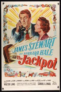 6k473 JACKPOT 1sh '50 James Stewart wins a radio prize show, but can't afford the prize!