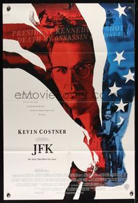 6k478 JFK Advance DS 1sh '91 directed by Oliver Stone, Kevin Costner as Jim Garrison!