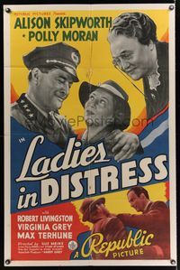 6k504 LADIES IN DISTRESS 1sh '38 Alison Skipworth & Polly Moran, Robert Livingston!