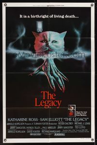 6k530 LEGACY style B 1sh '79 Katharine Ross, Sam Elliot, wild spooky cat artwork!