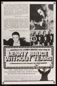 6k533 LENNY BRUCE WITHOUT TEARS 1sh '75 documentary of ingenious comedy of great American satirist!