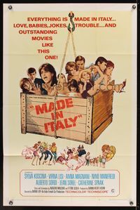 6k570 MADE IN ITALY 1sh '67 wacky image of Sylva Koscina, Virna Lisi & Anna Magnani in a crate!