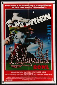 6k610 MONTY PYTHON LIVE AT THE HOLLYWOOD BOWL 1sh '82 great wacky meat grinder image!
