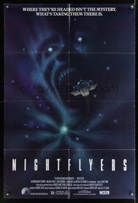 6k645 NIGHTFLYERS 1sh '87 Robert Collector directed, wild sci-fi horror artwork!