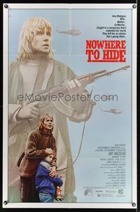 6k652 NOWHERE TO HIDE 1sh '87 Amy Madigan w/assault rifle, little boy, they left her no choice!