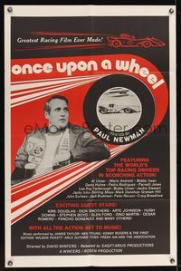 6k667 ONCE UPON A WHEEL 1sh '71 race car driver Paul Newman in the greatest racing film ever made!