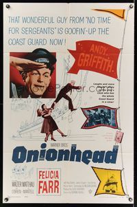 6k673 ONIONHEAD 1sh '58 Andy Griffith is goofing up in the United States Coast Guard now!
