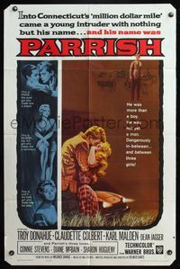 6k683 PARRISH 1sh '61 art of Troy Donahue passionately kissing pretty Connie Stevens!