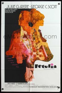 6k693 PETULIA 1sh '68 Richard Lester directed, art of pretty Julie Christie & George C. Scott!