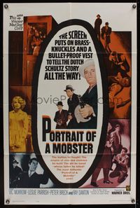 6k705 PORTRAIT OF A MOBSTER 1sh '61 full-length image of Vic Morrow as gangster Dutch Schultz!