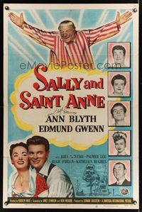 6k760 SALLY & SAINT ANNE signed 1sh '52 by Ann Blyth, images of Edmund Gwenn, Frances Bavier!